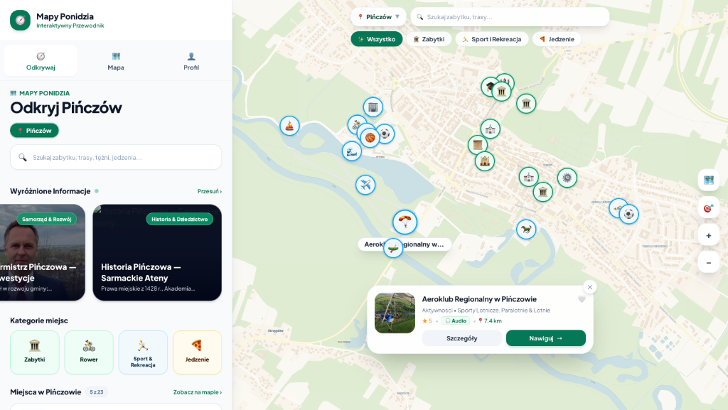 Interaktywna mapa z wbudowanym głosem przewodnika